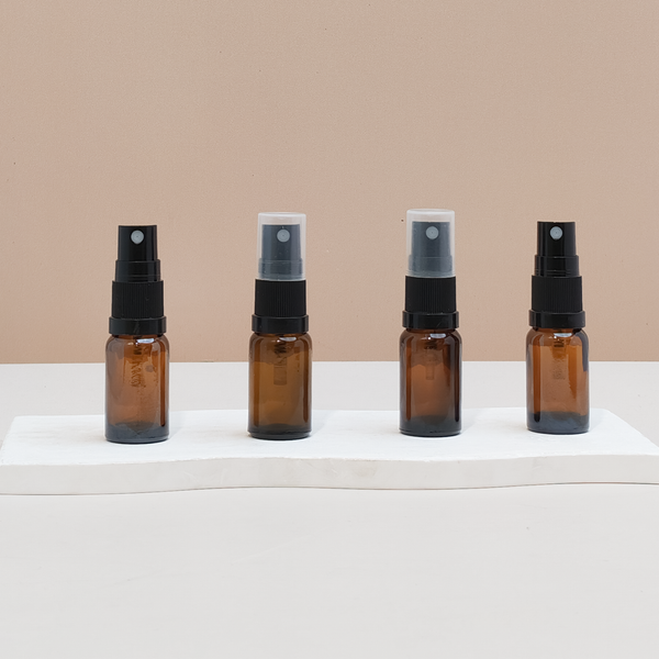 10Ml Glass Bottle With Black Mist Sprayer (Round)