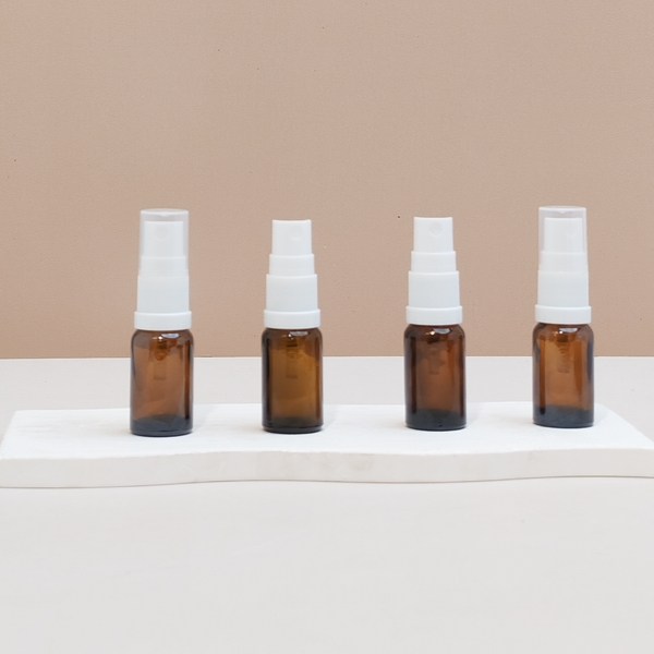 10Ml Glass Bottle With White Mist Sprayer (Round)