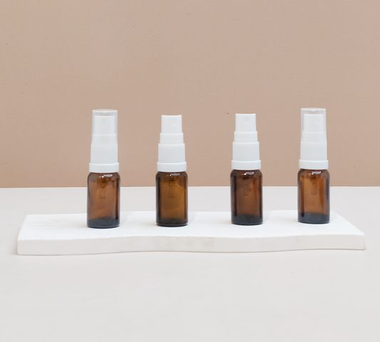 10Ml Glass Bottle With White Mist Sprayer (Round)