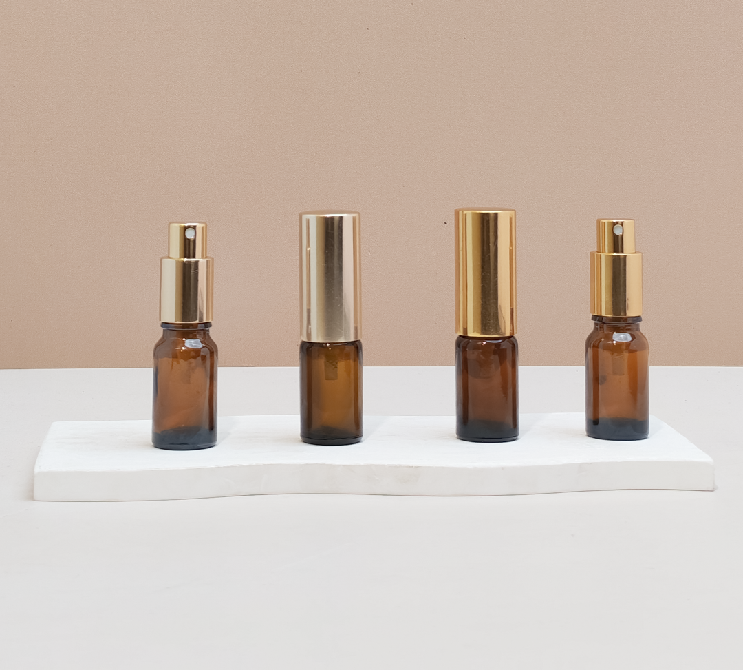 10ml Glass Bottle with Gold Mist Sprayer
