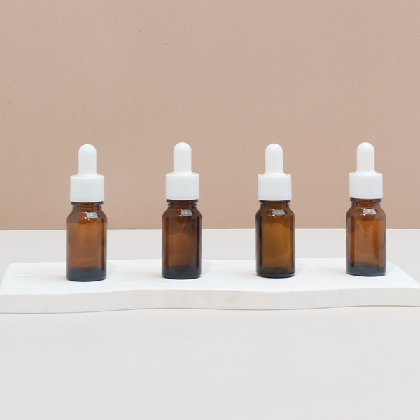 10Ml Glass Bottle With Plain White Dropper (Round)