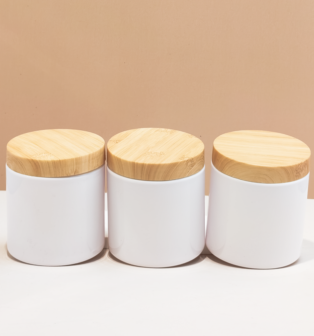 500g Tall Plastic Jar With Bamboo Lid