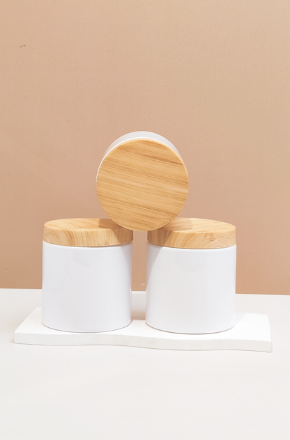500g Tall Plastic Jar With Bamboo Lid