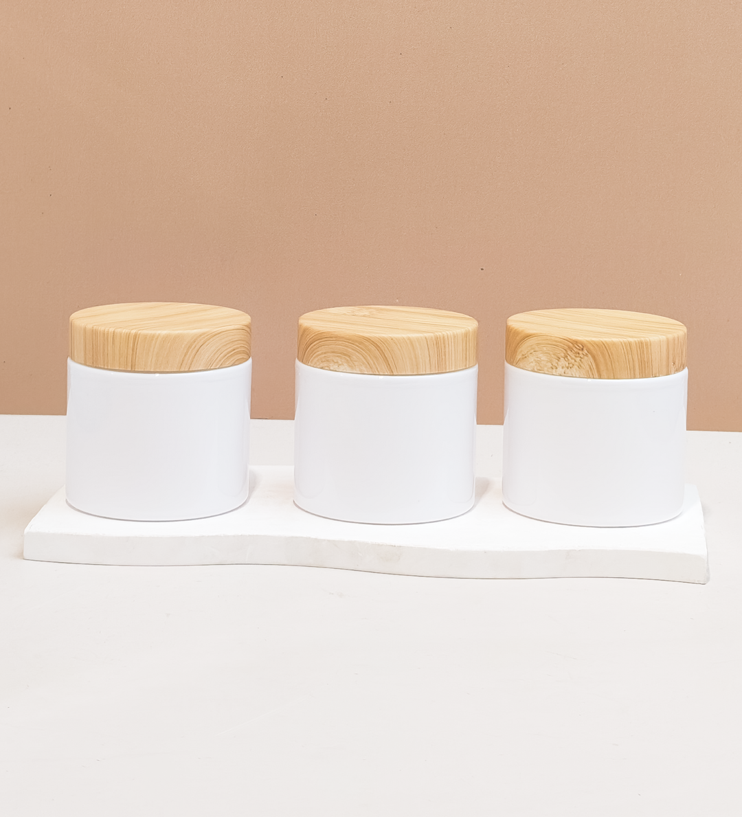 200g Tall Plastic Jar With Bamboo Lid