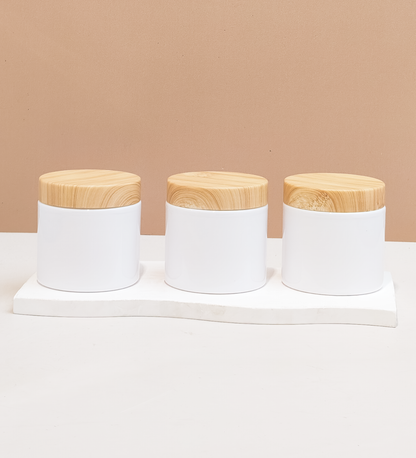 200g Tall Plastic Jar With Bamboo Lid