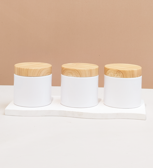 200g Tall Plastic Jar With Bamboo Lid
