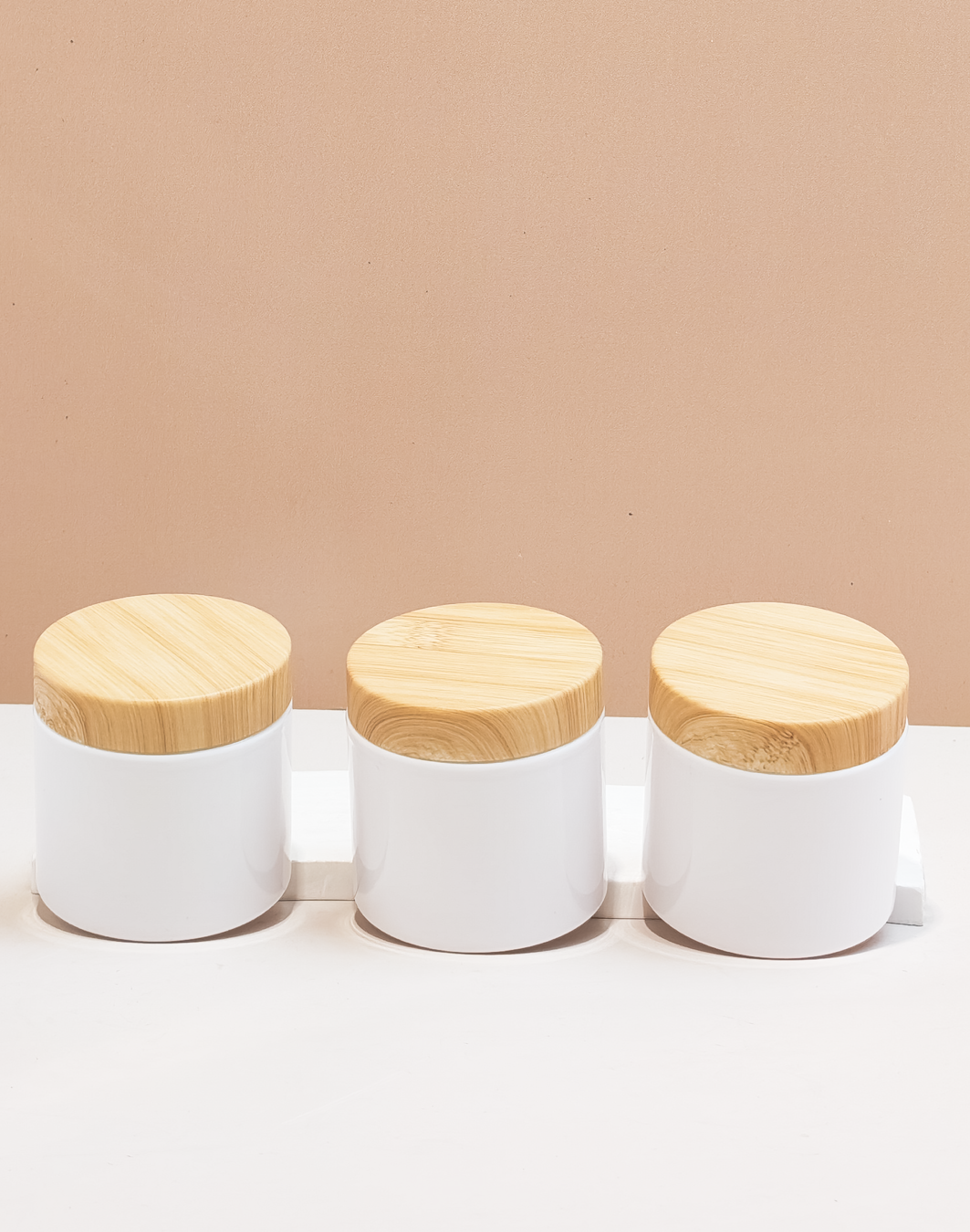 200g Tall Plastic Jar With Bamboo Lid