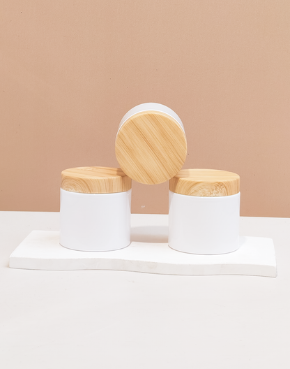 200g Tall Plastic Jar With Bamboo Lid