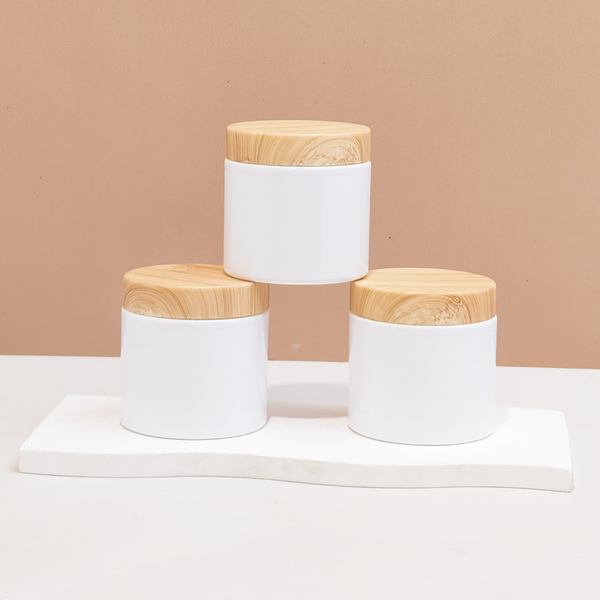 200g Tall Plastic Jar With Bamboo Lid