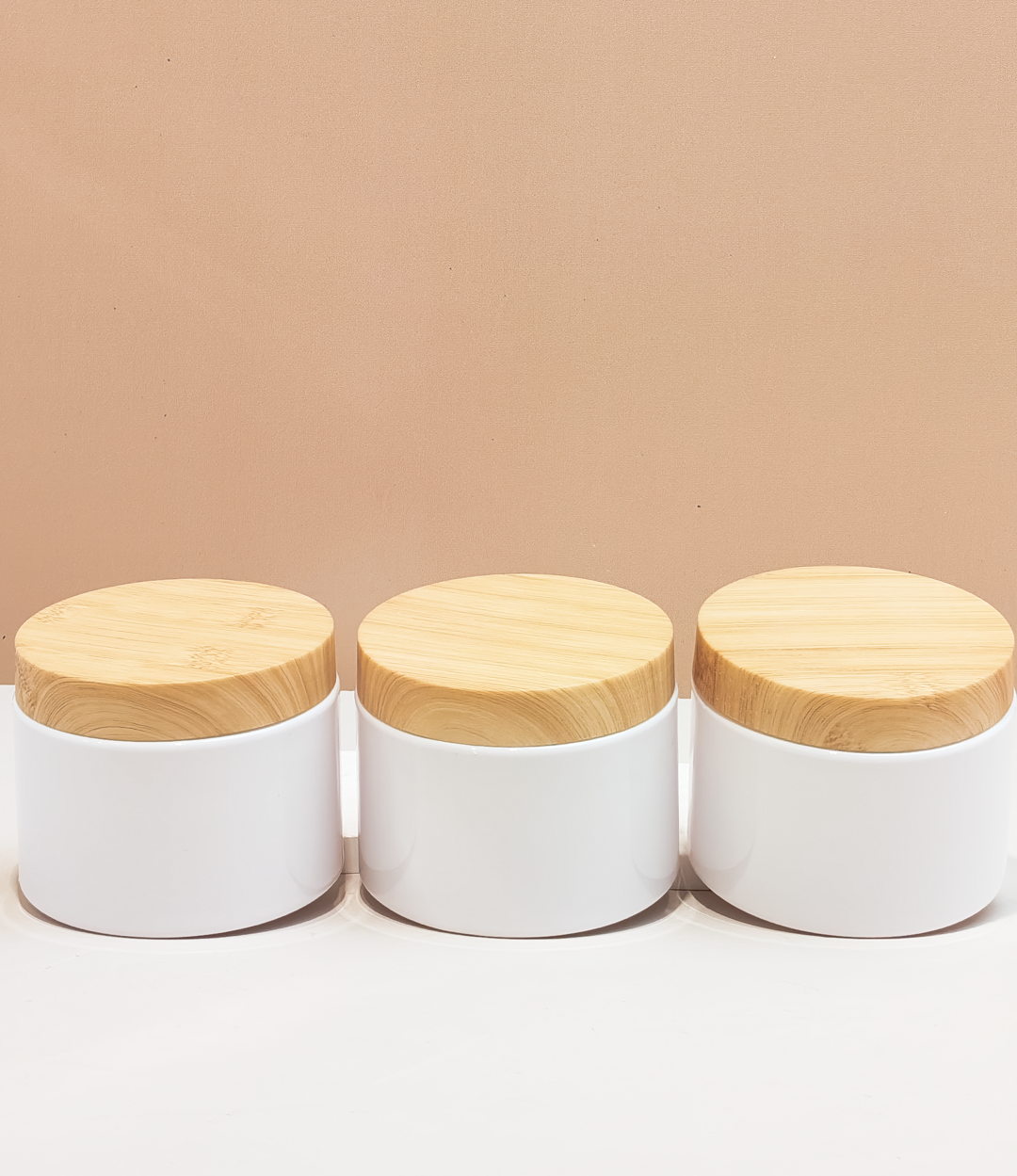 250g Wide Plastic Jar With Bamboo Lid