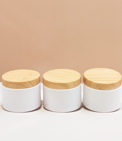 250g Wide Plastic Jar With Bamboo Lid