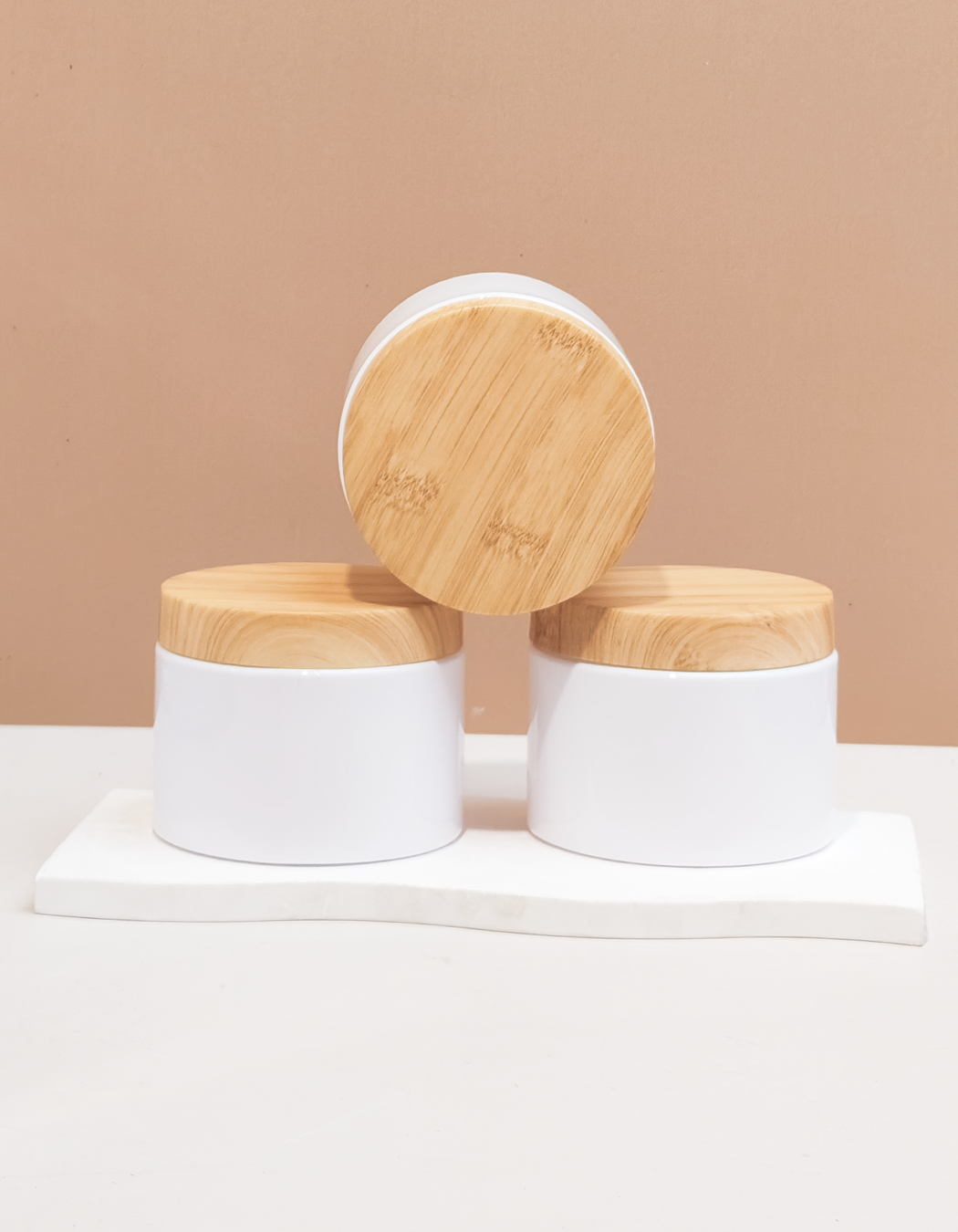 250g Wide Plastic Jar With Bamboo Lid