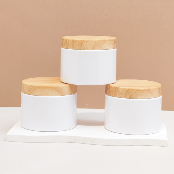 250g Wide Plastic Jar With Bamboo Lid