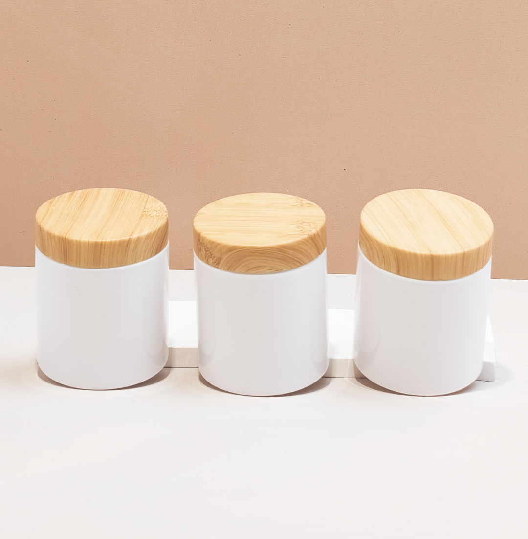 250g Tall Plastic Jar With Bamboo Lid