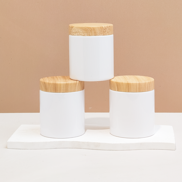 250g Tall Plastic Jar With Bamboo Lid
