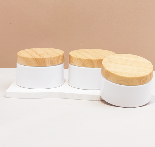 300g Wide Plastic Jar With Bamboo Lid