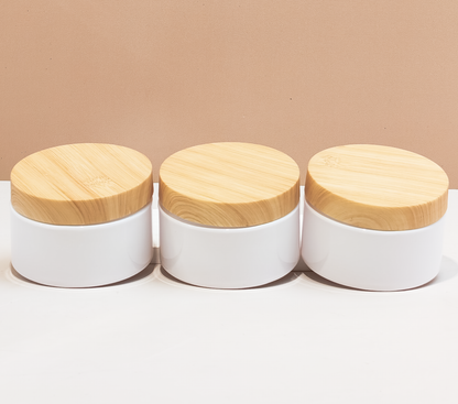 300g Wide Plastic Jar With Bamboo Lid