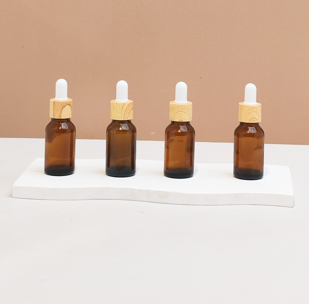 15ml Glass Bottle with Bamboo White