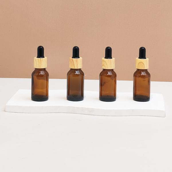 15ml Glass Bottle with Bamboo Black Dropper
