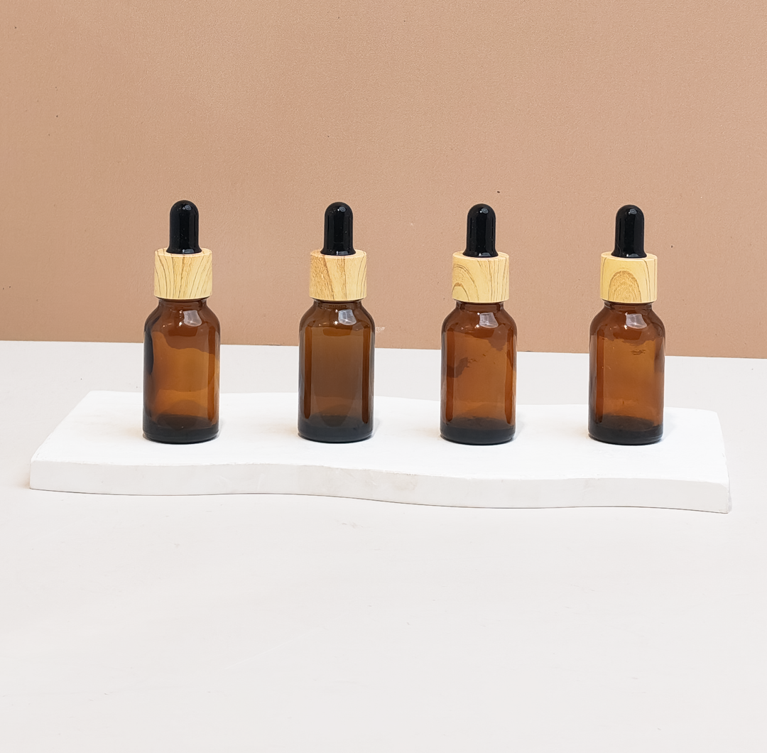 15ml Glass Bottle with Bamboo Black Dropper
