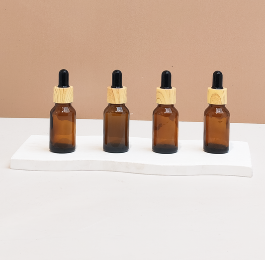 15ml Glass Bottle with Bamboo Black Dropper