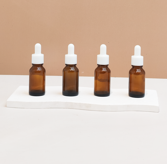 15Ml Glass Bottle With Plain White Dropper (Round)