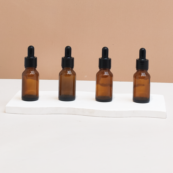 15Ml Glass Bottle With Black Smooth Dropper (Round)