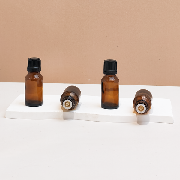 15Ml Glass Bottle With Black Smooth TamperProof Cap + Insert (Round)