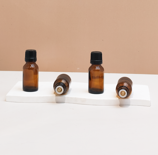 15Ml Glass Bottle With Black Smooth TamperProof Cap + Insert (Round)