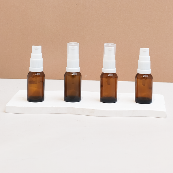 15Ml Glass Bottle With White Treatment Pump (Round)