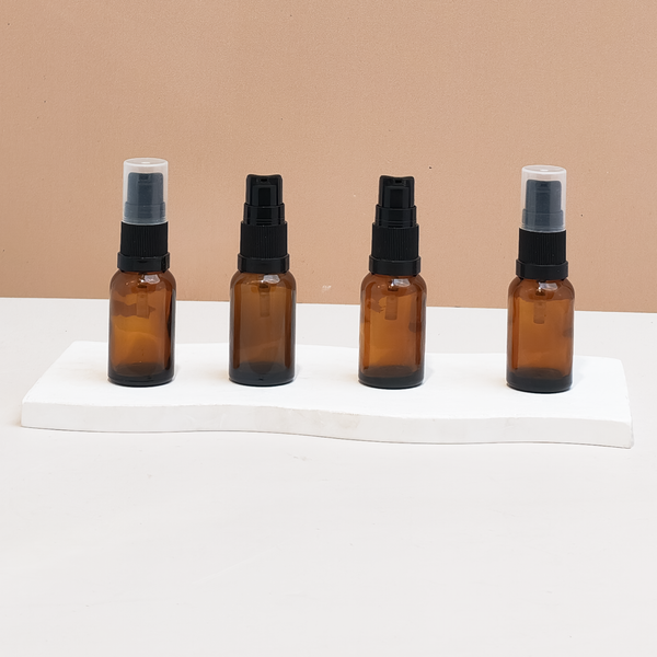 15Ml Glass Bottle With Black Treatment Pump (Round)