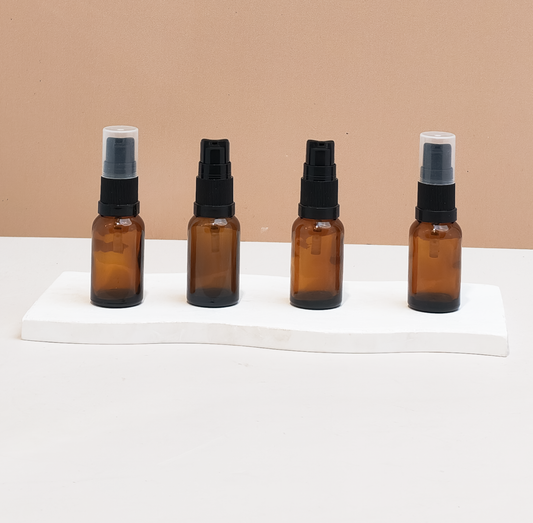 15Ml Glass Bottle With Black Treatment Pump (Round)