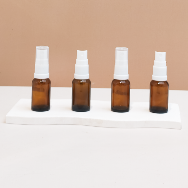 15Ml Glass Bottle With White Mist Sprayer (Round)