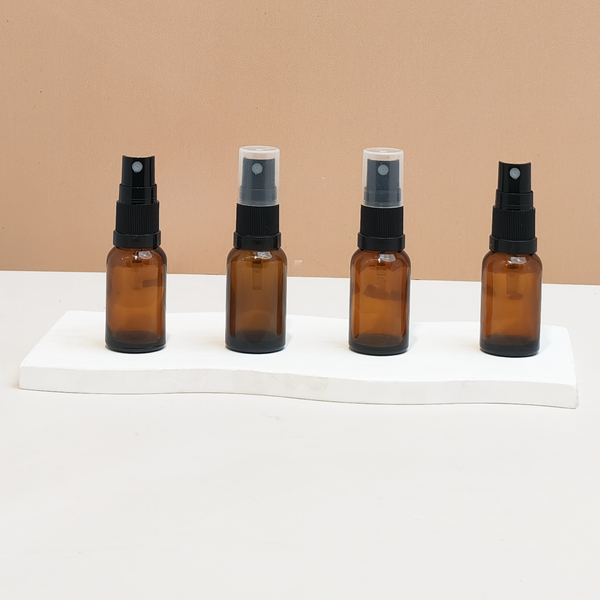 15Ml Glass Bottle With Black Mist Sprayer (Round)