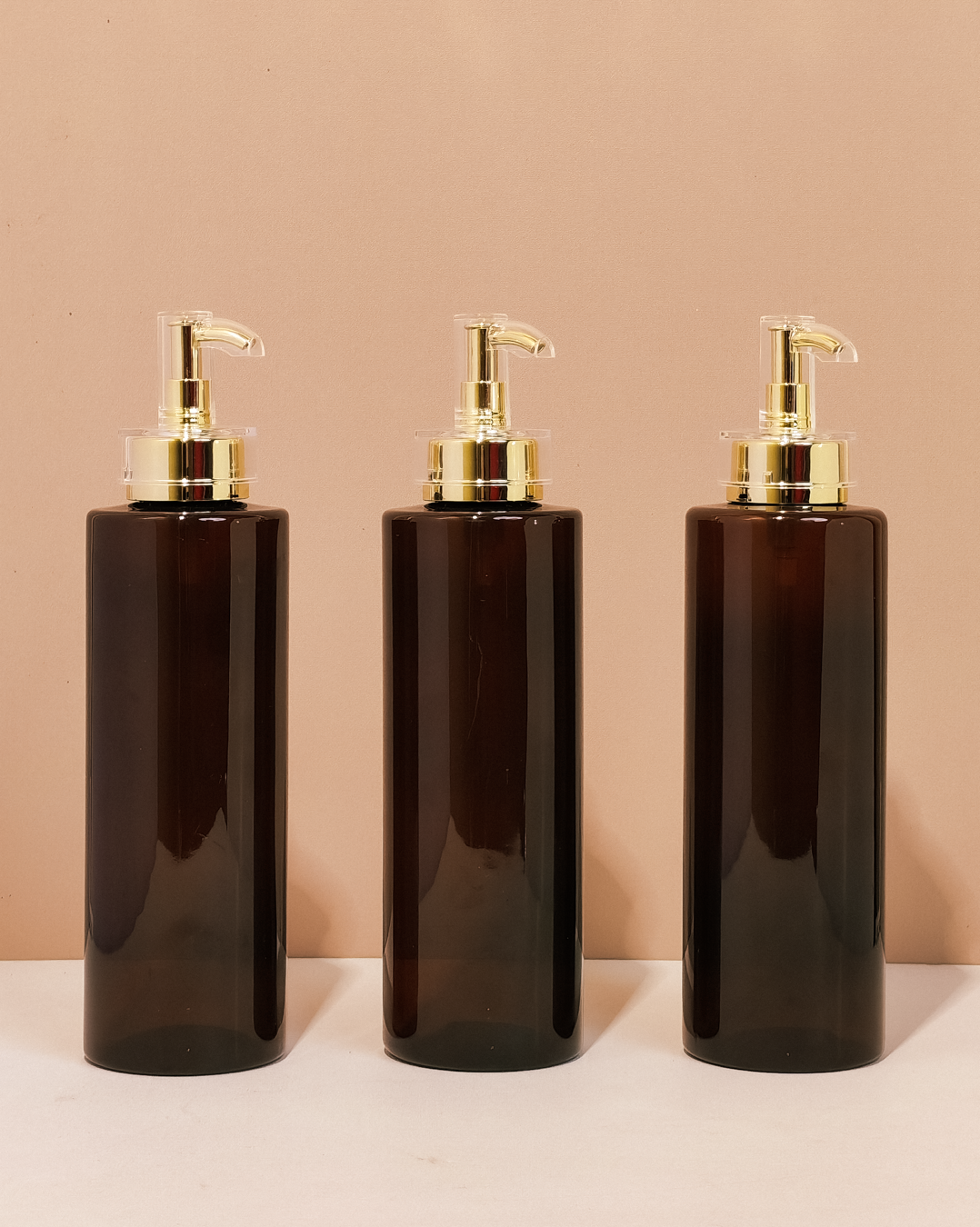500ml Tall Pet Bottle with Gold Electroplated Pump