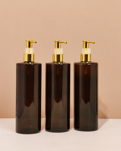 500Ml Tall Pet Bottle With All Gold Lotion Pump