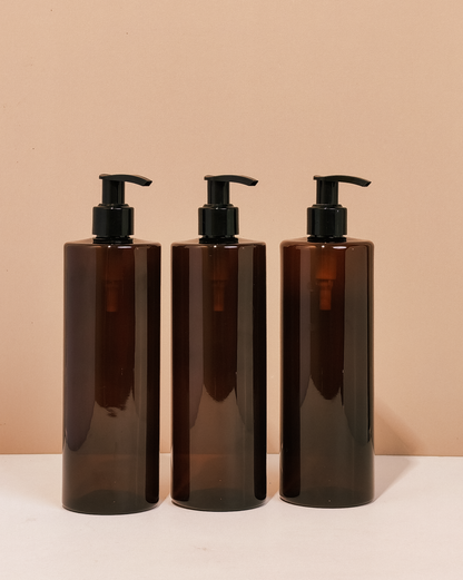 500Ml Tall Pet Bottle With Old Black Lotion Pump