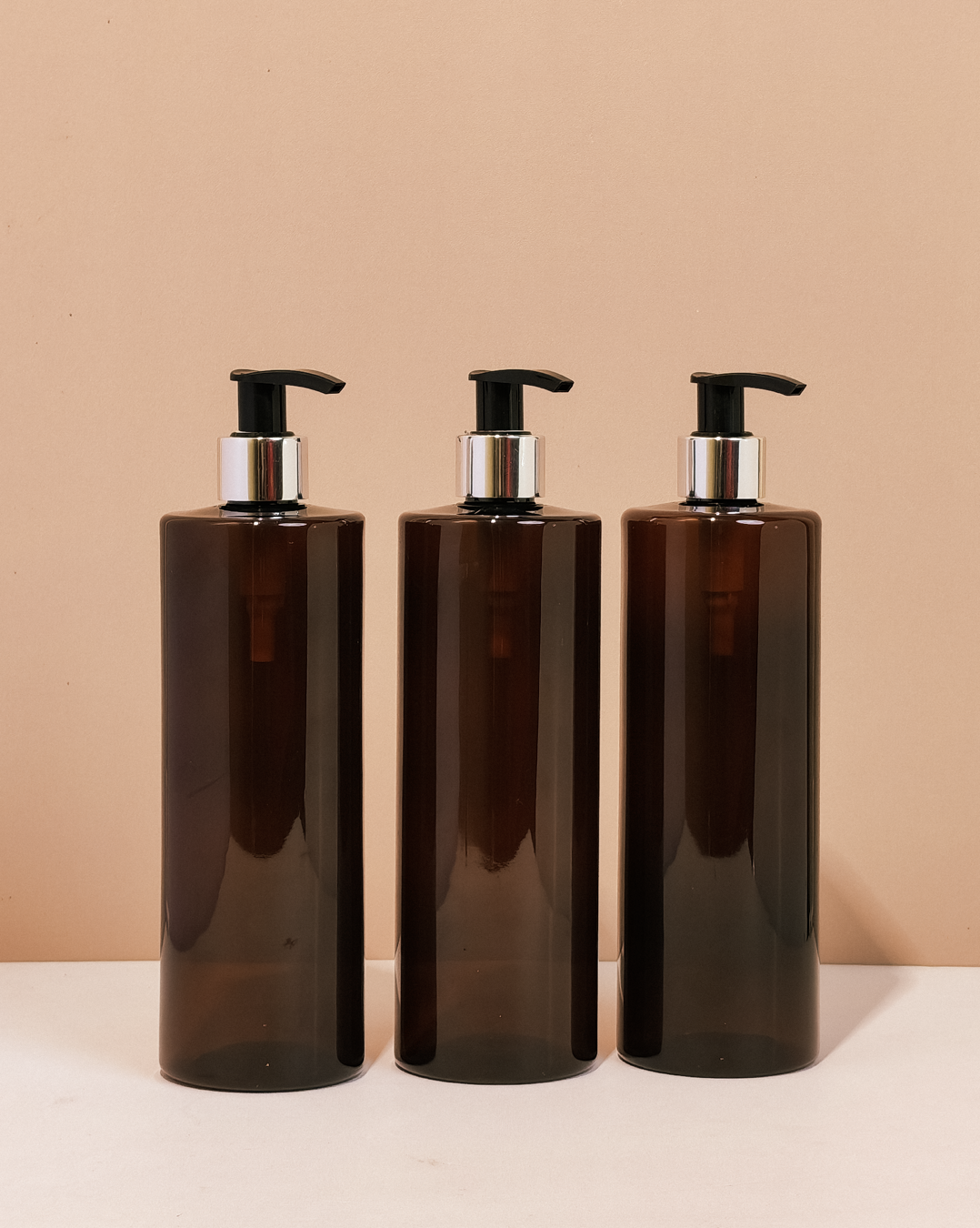 500Ml Tall Pet Bottle With Silver Black Lotion Pump