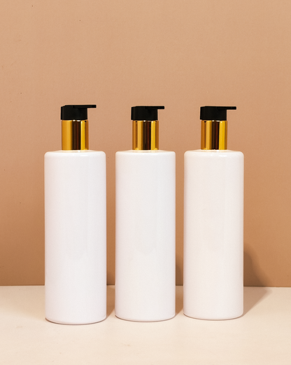 500Ml Tall Pet Bottle With New Gold Black Lotion Pump