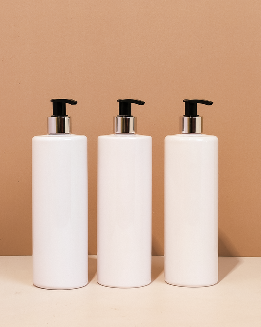 500Ml Tall Pet Bottle With Silver Black Lotion Pump
