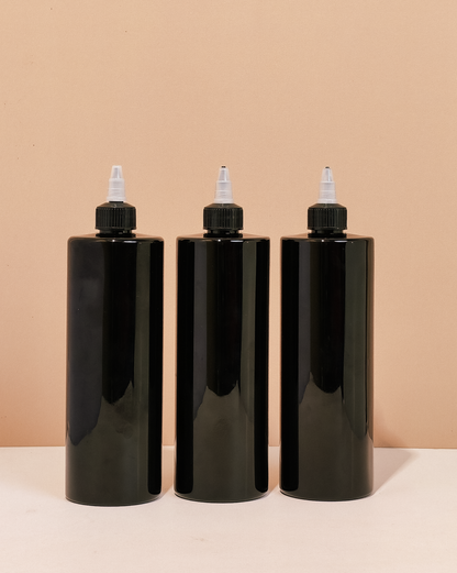500Ml Tall Pet Bottle With Black Applicator With Clear Top