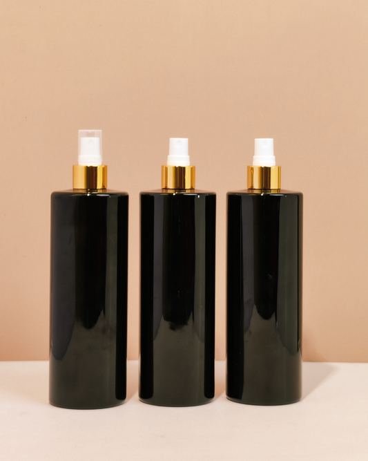 500Ml Tall Pet Bottle With Gold Mist Spray