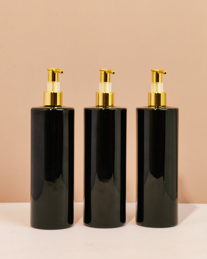 500Ml Tall Pet Bottle With All Gold Lotion Pump