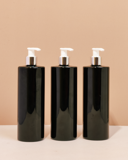 500Ml Tall Pet Bottle With Silver White Lotion Pump