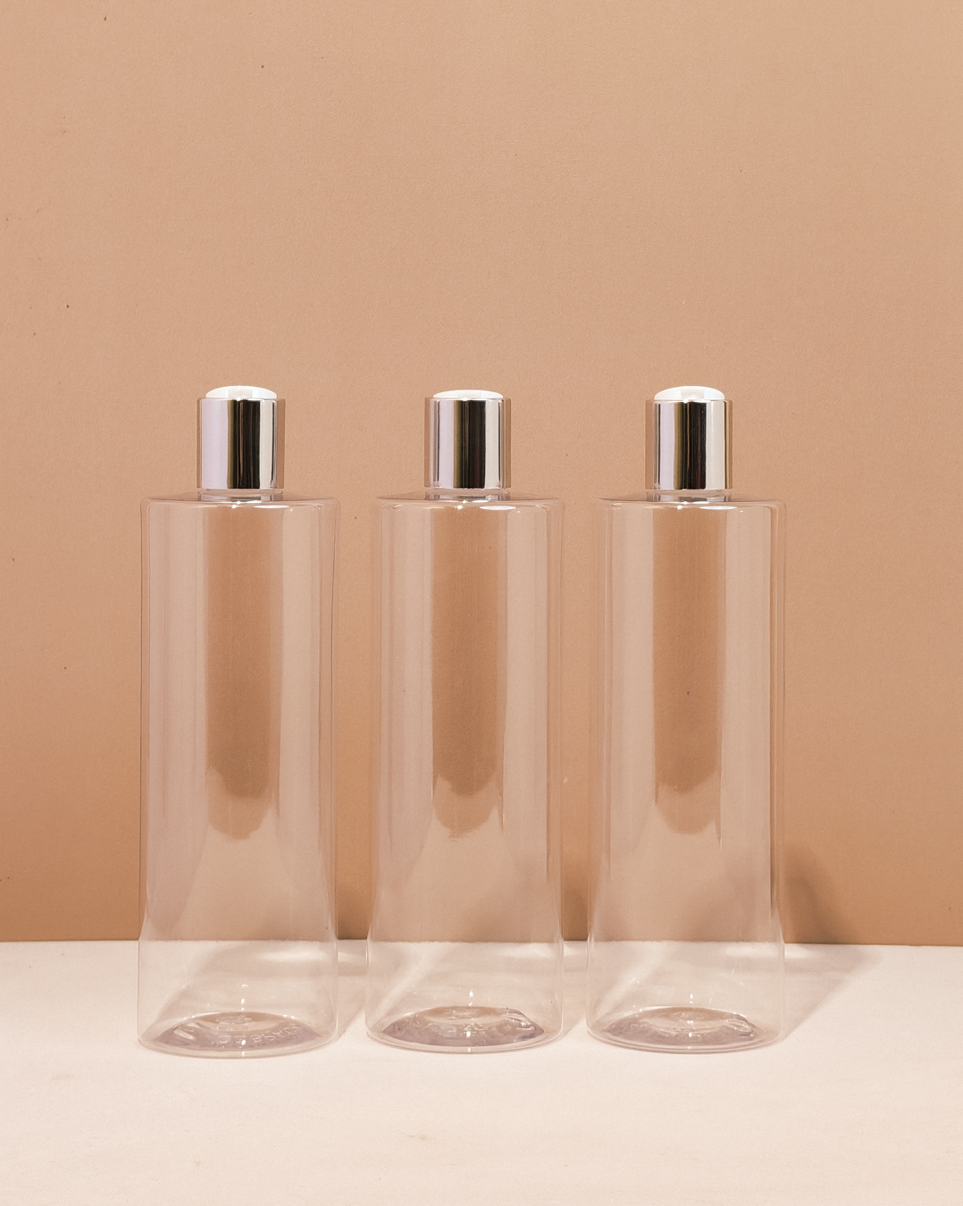 500Ml Tall Pet Bottle With Silver Press Cap