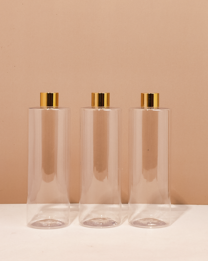 500Ml Tall Pet Bottle With Gold Shinny Screw Caps