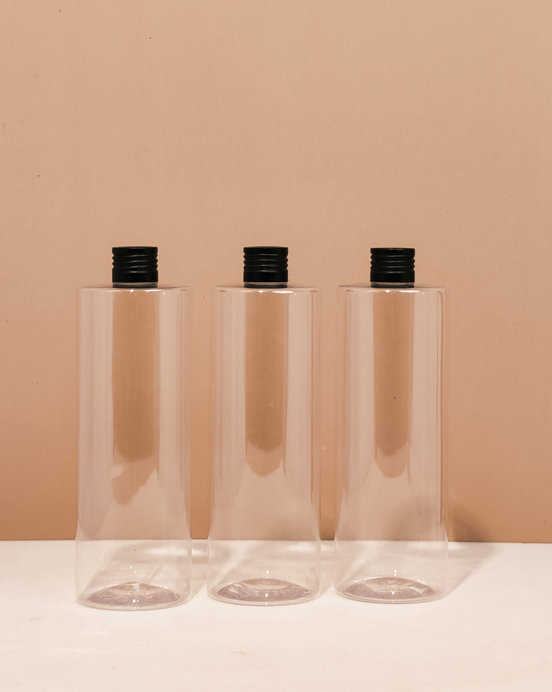 500Ml Tall Pet Bottle With Matte Black Aluminium Screw Cap