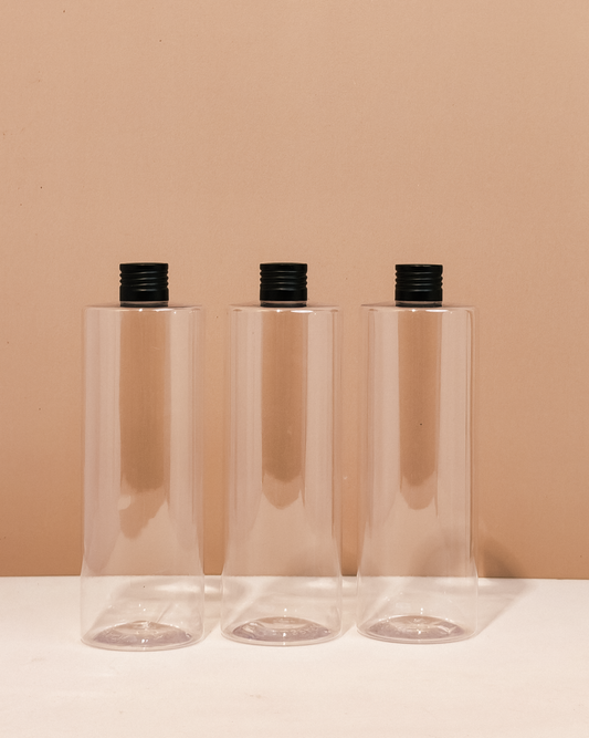 500Ml Tall Pet Bottle With Matte Black Aluminium Screw Cap