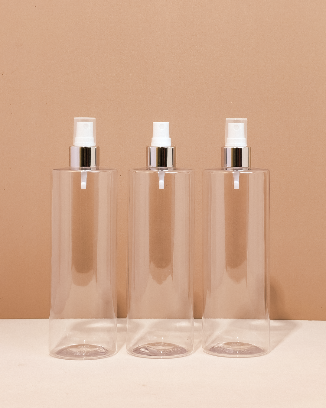 500Ml Tall Pet Bottle With Silver Mist Spray