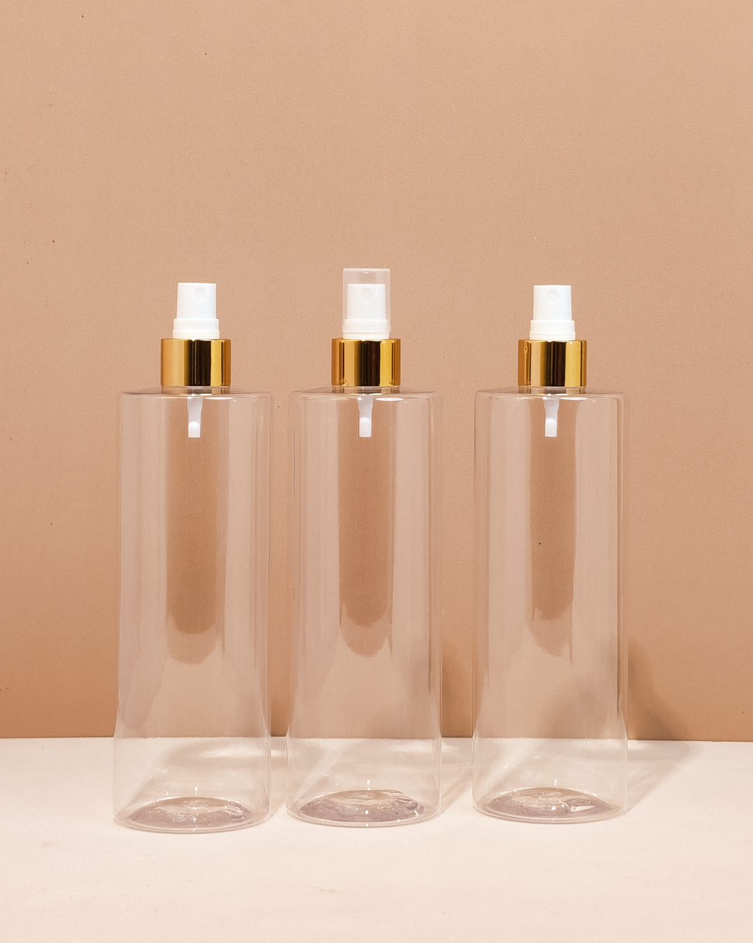 500Ml Tall Pet Bottle With Gold Mist Spray